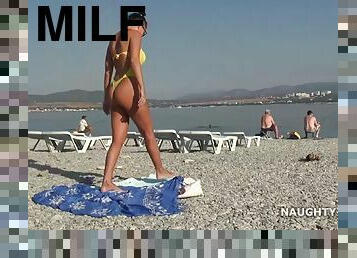 amatör, orta-yaşlı-seksi-kadın, kam, plaj, sapık-voyeur, azgın, bikini