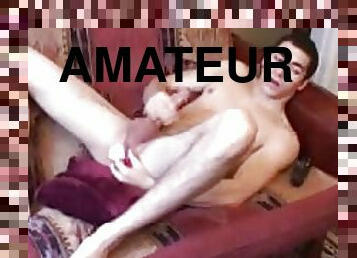 masturbation, amatör, cumshot, gay, juckande, dildo