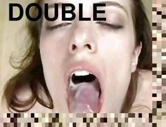 Double feature split screen giant cock little pussy