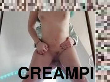 doggy, muschi, creampie, nette, nass