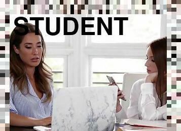 Bratty student eats out stunning tutor eva lovia