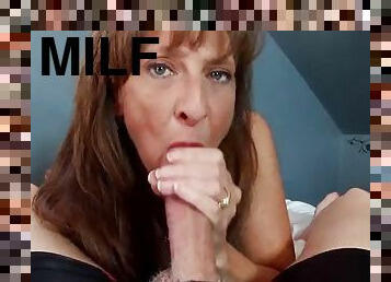 Sexy MILF Marie enjoys big cock in all her juicy holes