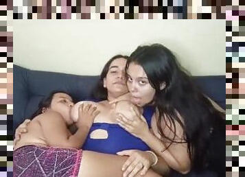 tetas-grandes, pezones, orgasmo, lesbiana, leche, lactando, chupando