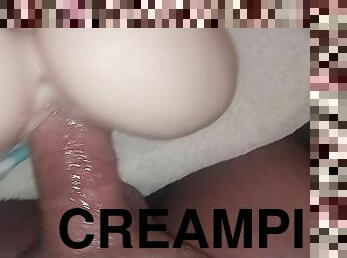 masturbation, amatör, gigantisk-kuk, leksak, creampie, pov, trosor, söt, ensam, kuk