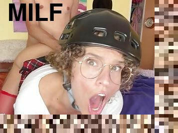 amatör, anal, milf, mamma, creampie, hårt