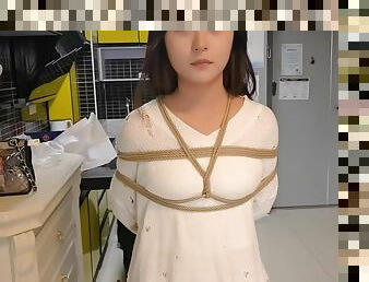 Chinese Girl In Long Dress In Bondage