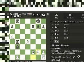 CHESS: Cock jerking profile makes opponent blunder queen