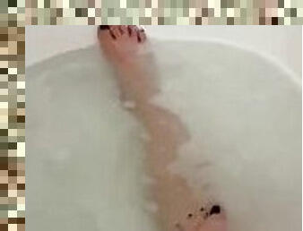 I play with my toes while taking a bath