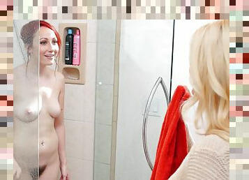 Got My Eye On You: redhead and blonde lesbians play after shower - Charlotte Stokely