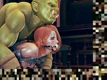 Orks cuckold human wife - 3d animation