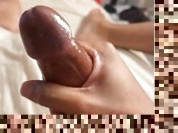 BBC college boy playin with dick until leaking precum