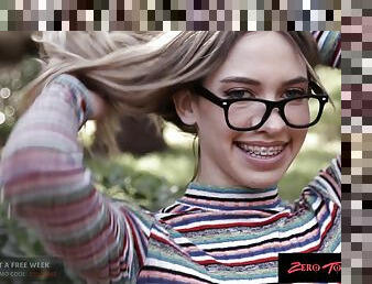 Blond Babe With Glasses Gets Plowed By A Huge One-Eyed Snake