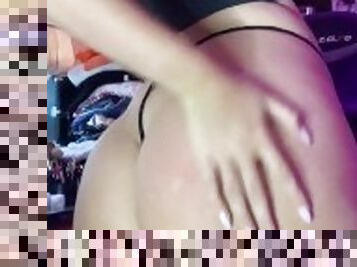 OnlyFans leak girl in webcam livestream session g string tits