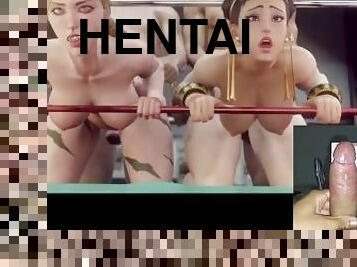 aasia, perse, suurtiss, masturbatsioon, anaal, creampie, sperma, blond, hentai, 3d