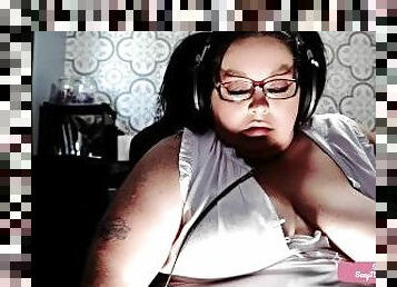 röv, storatuttar, fet, glasögon, masturbation, strumpbyxor, amatör, milf, bbw, knubbig