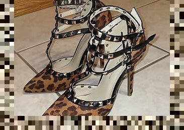 Girlfriend Leopard Heels Cummed