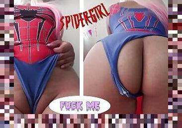 Sexy Hot Latina As Spider Girl Gets Her Tight Pussy Fucked With Vaginal Creampie