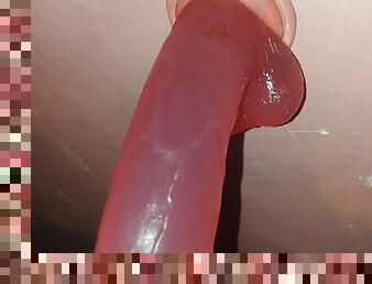 My super big dildo and my wet pussy combine