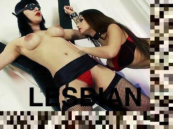 Lesbian fetish girls worship busty bodies by Submissive lesbian games