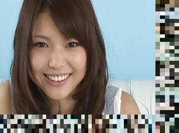 Smiling babe Megumi Shino is poking that snatch