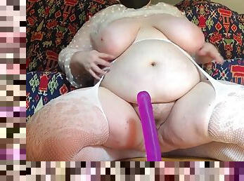 storatuttar, masturbation, gamling, leksak, bbw, knubbig, webbkamera, dildo, tuttar, ensam