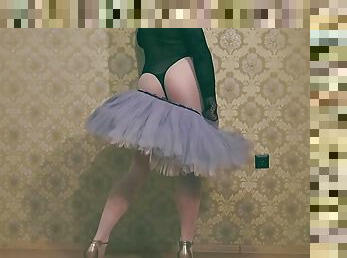 ballerina pantyhose striptease high heels