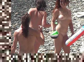 nudist, im-freien, kam, strand, voyeur, junge18, nass, kleine-titten