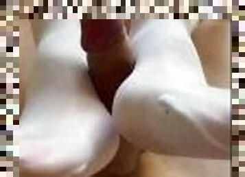 mastubasi, amatir, cumshot-keluarnya-sperma, jenis-pornografi-milf, kaki, sentakkan, stocking-stockings, sudut-pandang, sperma, berambut-pirang