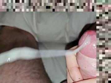 masturbation, amateur, ejaculation-sur-le-corps, énorme-bite, solo, bite