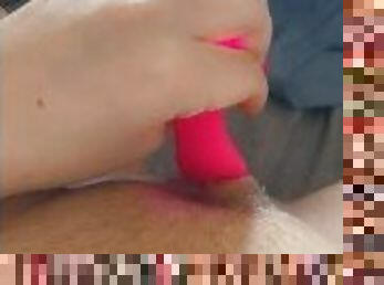 Baby girl pink vibrator session WET