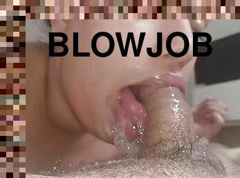 blowjob show wet blowjob delicious, wetting,drenching the cock with spit,sloppy blowjob????????????????????????
