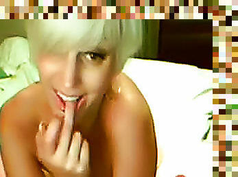 amateur, ados, doigtage, blonde, webcam, solo