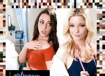 GIRLSWAY - Unprofessional Doctor Charlotte Stokely Wants To Fuck Her Patient Whitney Wright