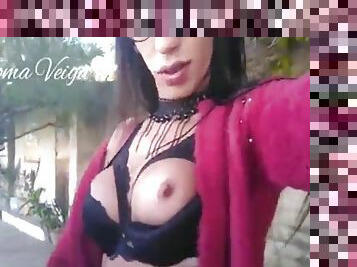 Paloma gets his cock sucked in public