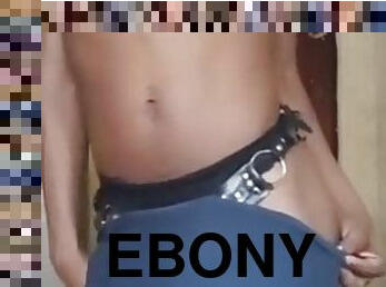 Hot ebony dildo jerk off