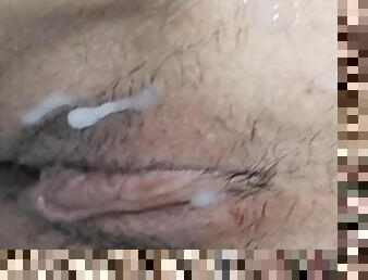 My friend enjoying over my wife´s pussy after fuck with no condoms????