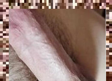 masturbation, amatör, gigantisk-kuk, sprut, ensam, close-up, vått, kuk