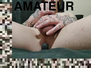 masturbation, amatör, anal, leksak, ensam, bollar, mjölk, retande