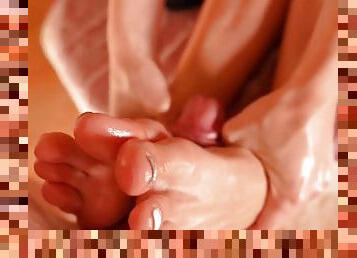 Foot massage. Foot worship with cum on cute feet - MERRY CHRISTMAS - NIGONIKA TOP PORN 2024