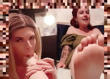 Femdom Foot Fetish JOI Cum on my Feet And Lick It Up! Jessica Bloom and Polieana
