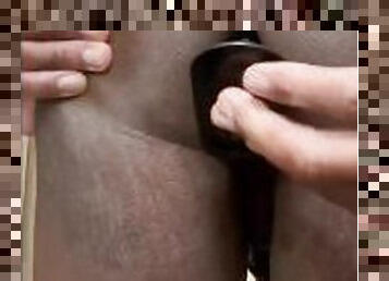Black teen first time using butt plug