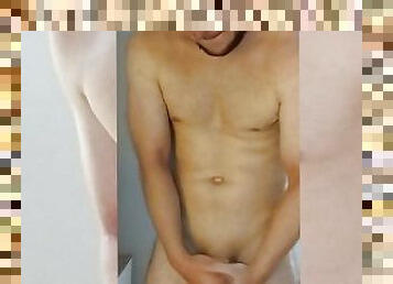 masturbation, smal, gigantisk-kuk, tonåring, gay, college, kåt, ensam, twink, kuk