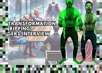 Hulk transformation shirt ripping avengers interview