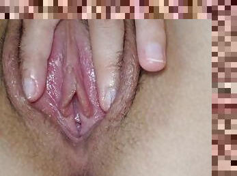 asiático, clítoris, peluda, masturbación, coño-pussy, amateur, juguete, con-los-dedos, cachonda, prieto