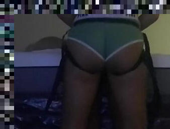 Pegging my subby in green shorts. More on OF @whatsnextmari