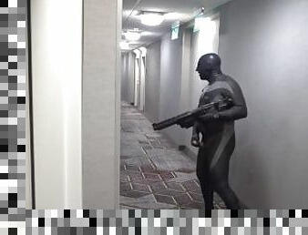 rubber commando training in hotel hall