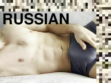 A hot Russian straight guy lies in bed with you in the morning and whispers tenderly! Mens moans! And!