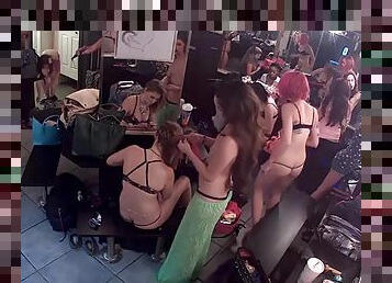 Bunch Of Strippers Hanging Out In The Dressing Room