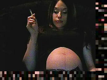 schwangere, junge, mamma, fetisch, allein, rauchen