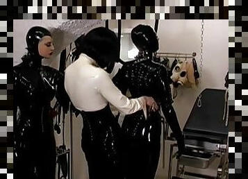 slave, trekanter, kær, fetish, latex, femidom, lænket, maske